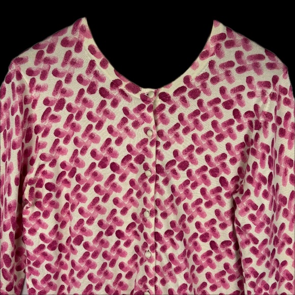 Lilly Pulitzer Cardigan Button Down Sweater XL Barbiecore Cotton Classic Preppy - Picture 2 of 10